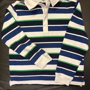 Janie and Jack Striped Polo Shirt - Blue, Green, White